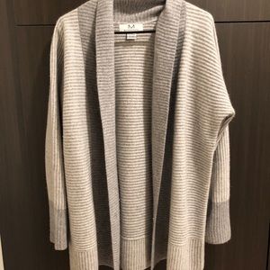 100% Cashmere Grey & White Cardigan